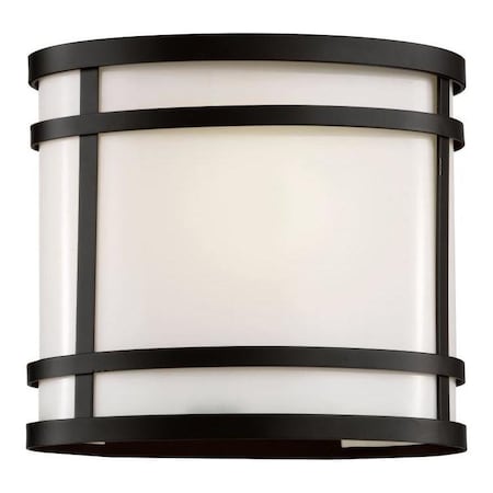 Trans Globe One Light Frosted Glass Black Wall Light 40201 BK